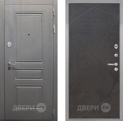 Входная металлическая Дверь Интекрон (INTECRON) Брайтон Графит Лучи-М Венге распил кофе в Котельниках