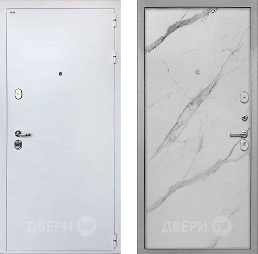 Входная металлическая Дверь Интекрон (INTECRON) Колизей White Гладкая Мрамор натуральный арктик в Котельниках