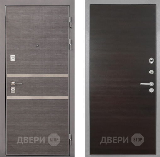 Входная металлическая Дверь Интекрон (INTECRON) Неаполь Гладкая Эковенге поперечный в Котельниках