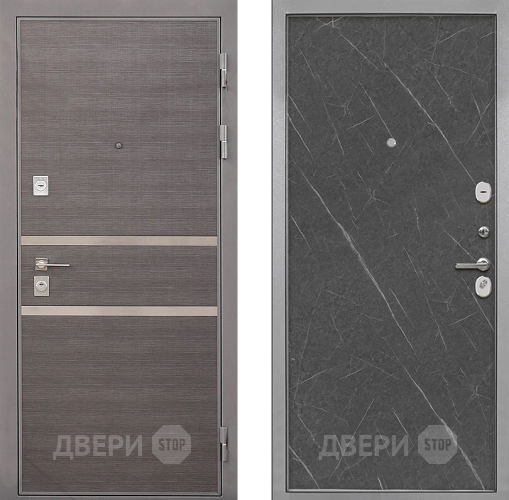 Входная металлическая Дверь Интекрон (INTECRON) Неаполь Гладкая Гранит лава оникс в Котельниках
