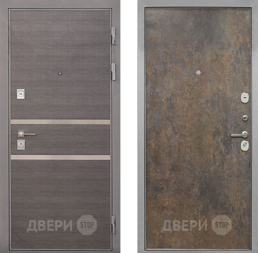 Входная металлическая Дверь Интекрон (INTECRON) Неаполь Гладкая Гранж в Котельниках