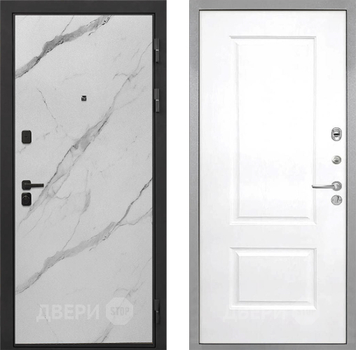 Входная металлическая Дверь Интекрон (INTECRON) Профит Black Мрамор Арктик Альба Роял Вуд белый в Котельниках