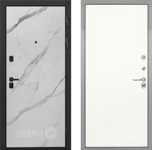 Дверь Интекрон (INTECRON) Профит Black Мрамор Арктик Гладкая Слоновая кость в Котельниках