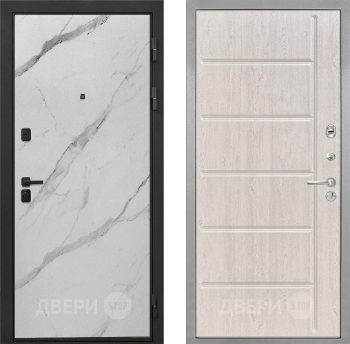 Входная металлическая Дверь Интекрон (INTECRON) Профит Black Мрамор Арктик ФЛ-102 Сосна белая в Котельниках
