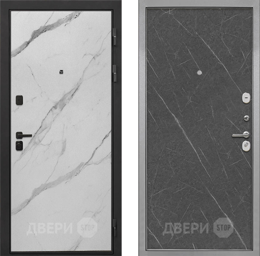 Входная металлическая Дверь Интекрон (INTECRON) Профит Black Мрамор Арктик Гладкая Гранит лава оникс в Котельниках