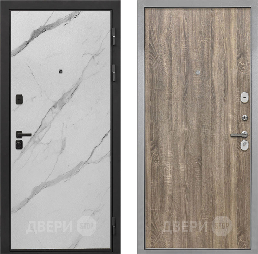 Входная металлическая Дверь Интекрон (INTECRON) Профит Black Мрамор Арктик Гладкая Дуб турин в Котельниках