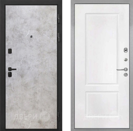 Входная металлическая Дверь Интекрон (INTECRON) Профит Black Мрамор Светлый КВ-2 Белый матовый в Котельниках