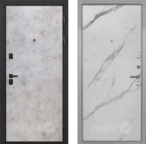 Входная металлическая Дверь Интекрон (INTECRON) Профит Black Мрамор Светлый Гладкая Мрамор натуральный арктик в Котельниках