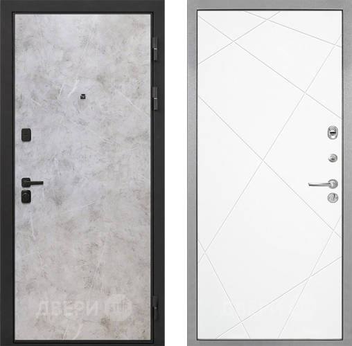 Входная металлическая Дверь Интекрон (INTECRON) Профит Black Мрамор Светлый Лучи-М Софт милк в Котельниках