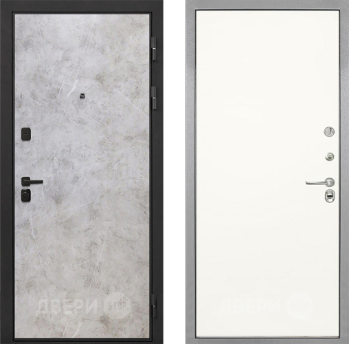 Входная металлическая Дверь Интекрон (INTECRON) Профит Black Мрамор Светлый Гладкая Слоновая кость в Котельниках