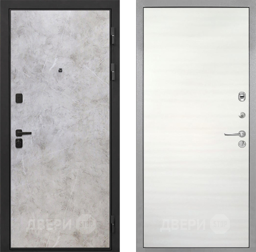 Входная металлическая Дверь Интекрон (INTECRON) Профит Black Мрамор Светлый Гладкая Дуб сильвер поперечный в Котельниках