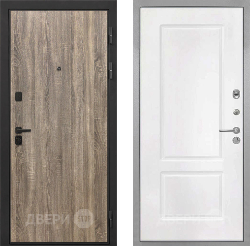 Входная металлическая Дверь Интекрон (INTECRON) Профит Black Дуб Турин КВ-2 Белый матовый в Котельниках