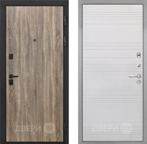 Входная металлическая Дверь Интекрон (INTECRON) Профит Black Дуб Турин ФЛ-316 Белый ясень в Котельниках