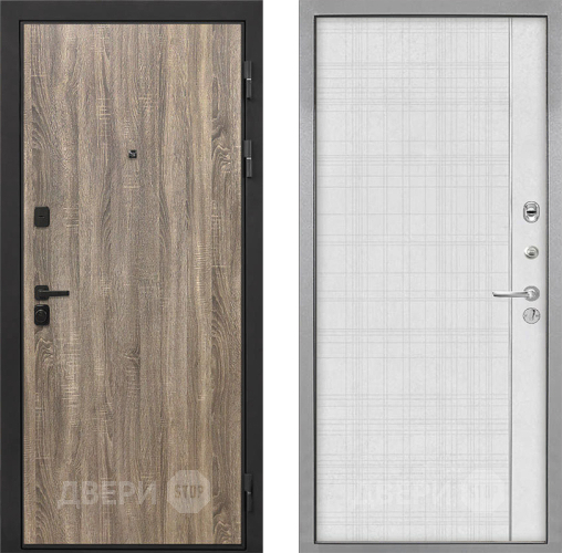 Входная металлическая Дверь Интекрон (INTECRON) Профит Black Дуб Турин В-07 с молдингом Лофт белый в Котельниках