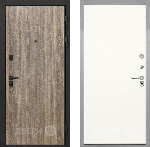 Входная металлическая Дверь Интекрон (INTECRON) Профит Black Дуб Турин Гладкая Слоновая кость в Котельниках