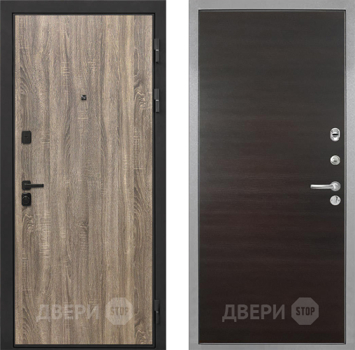 Входная металлическая Дверь Интекрон (INTECRON) Профит Black Дуб Турин Гладкая Эковенге поперечный в Котельниках