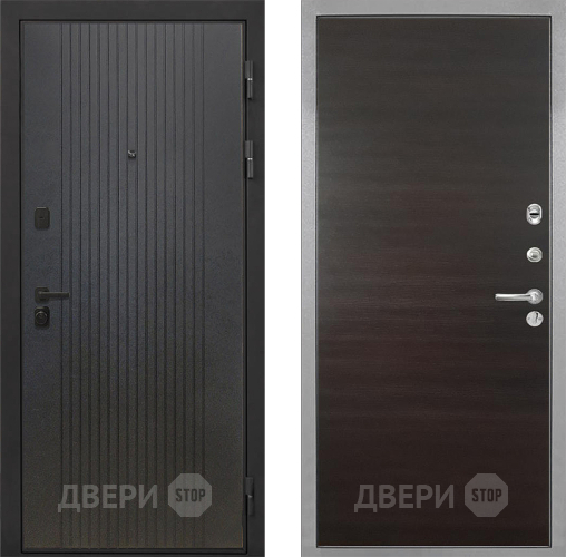 Входная металлическая Дверь Интекрон (INTECRON) Профит Black ФЛ-295 Гладкая Эковенге поперечный в Котельниках