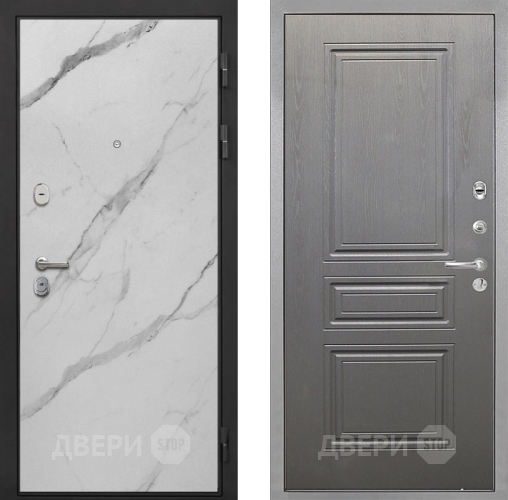 Входная металлическая Дверь Интекрон (INTECRON) Гектор Мрамор Арктик ФЛ-243 Графит вуд дуб в Котельниках