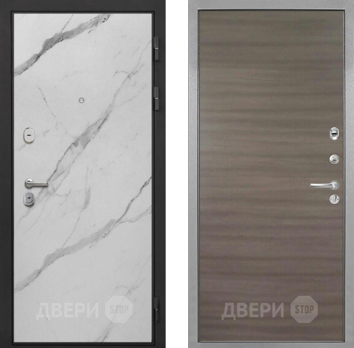 Входная металлическая Дверь Интекрон (INTECRON) Гектор Мрамор Арктик Гладкая Дуб тоскано поперечный в Котельниках