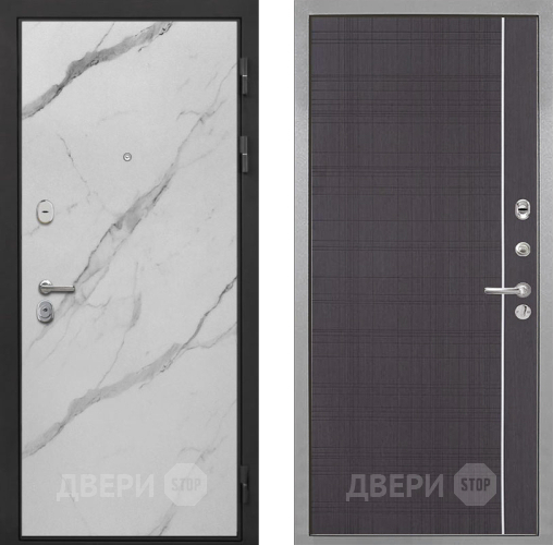 Входная металлическая Дверь Интекрон (INTECRON) Гектор Мрамор Арктик В-07 с молдингом Венге в Котельниках