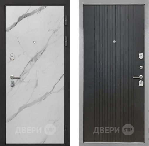 Входная металлическая Дверь Интекрон (INTECRON) Гектор Мрамор Арктик ФЛ-295 Лофт черный в Котельниках
