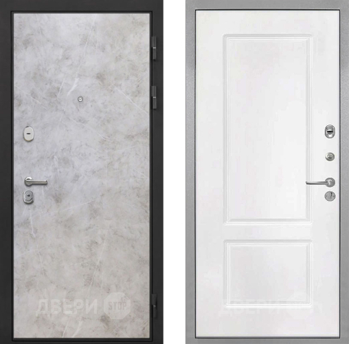 Входная металлическая Дверь Интекрон (INTECRON) Гектор Мрамор Светлый КВ-2 Белый матовый в Котельниках