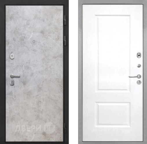 Входная металлическая Дверь Интекрон (INTECRON) Гектор Мрамор Светлый Альба Роял Вуд белый в Котельниках