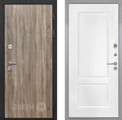 Входная металлическая Дверь Интекрон (INTECRON) Гектор Дуб Турин КВ-2 Белый матовый в Котельниках