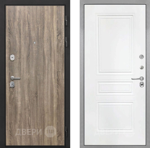 Входная металлическая Дверь Интекрон (INTECRON) Гектор Дуб Турин ФЛ-243 Белый матовый в Котельниках