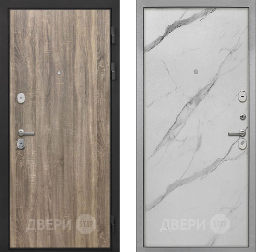 Входная металлическая Дверь Интекрон (INTECRON) Гектор Дуб Турин Гладкая Мрамор натуральный арктик в Котельниках