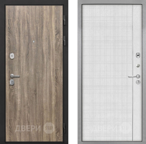 Входная металлическая Дверь Интекрон (INTECRON) Гектор Дуб Турин В-07 с молдингом Лофт белый в Котельниках