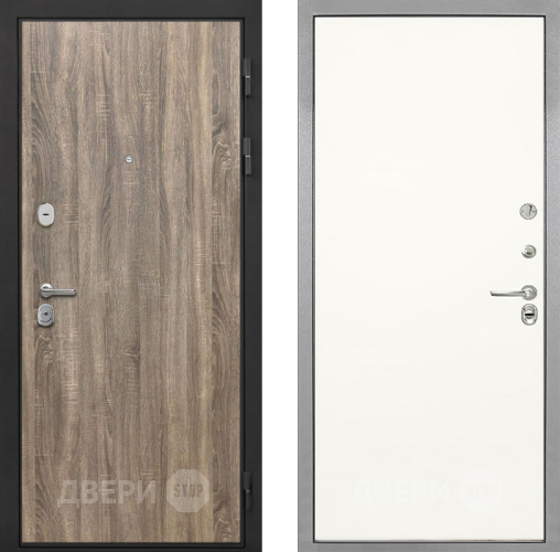 Входная металлическая Дверь Интекрон (INTECRON) Гектор Дуб Турин Гладкая Слоновая кость в Котельниках