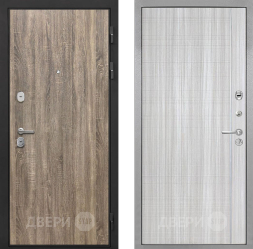 Входная металлическая Дверь Интекрон (INTECRON) Гектор Дуб Турин В-07 с молдингом Сандал белый в Котельниках