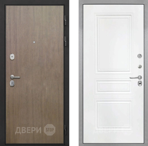 Входная металлическая Дверь Интекрон (INTECRON) Гектор Венге Коричневый ФЛ-243 Белый матовый в Котельниках