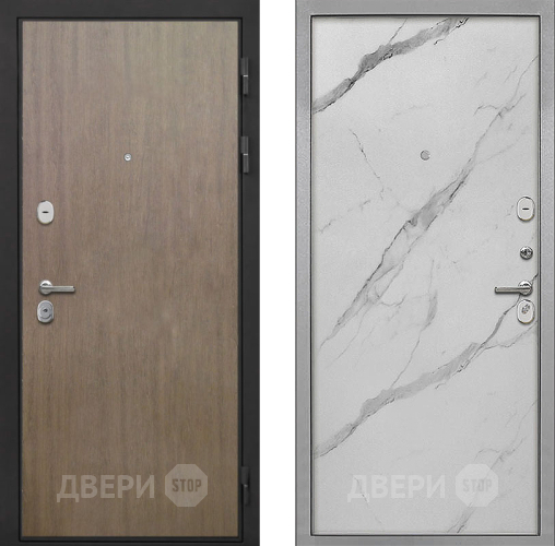Входная металлическая Дверь Интекрон (INTECRON) Гектор Венге Коричневый Гладкая Мрамор натуральный арктик в Котельниках