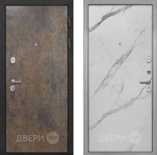 Входная металлическая Дверь Интекрон (INTECRON) Гектор Гранж Гладкая Мрамор натуральный арктик в Котельниках