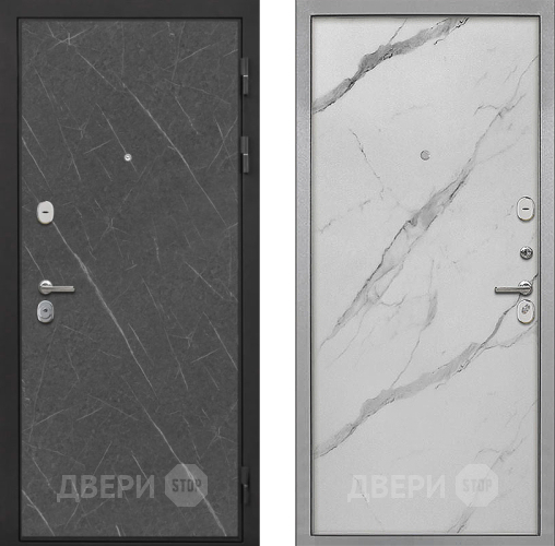 Входная металлическая Дверь Интекрон (INTECRON) Гектор Гранит Лава Оникс Гладкая Мрамор натуральный арктик в Котельниках