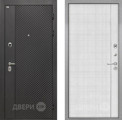 Входная металлическая Дверь Интекрон (INTECRON) Олимпия Black 4К В-07 с молдингом Лофт белый в Котельниках