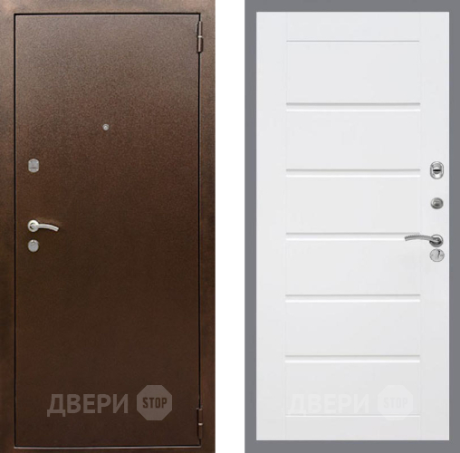 Входная металлическая Дверь Рекс (REX) 1А Медный Антик Сити Белый ясень в Котельниках