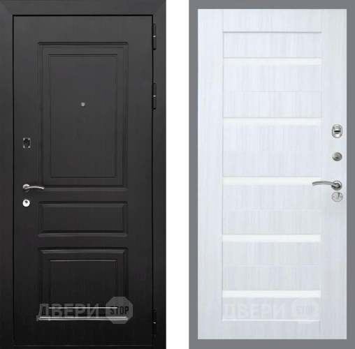 Входная металлическая Дверь Рекс (REX) 6 Венге СБ-14 стекло белое Сандал белый в Котельниках