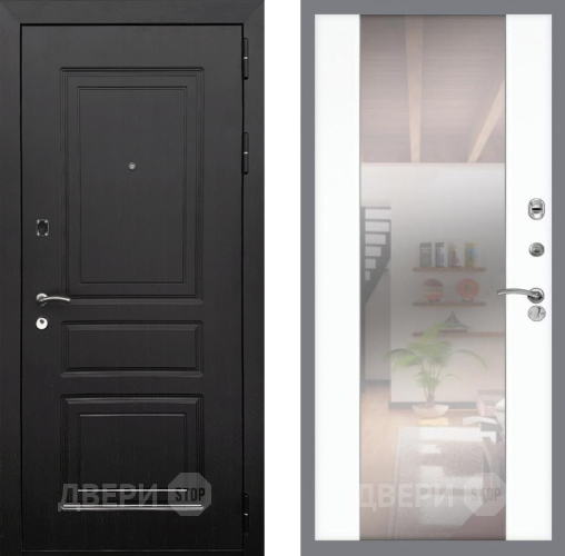 Входная металлическая Дверь Рекс (REX) 6 Венге СБ-16 Зеркало Силк Сноу в Котельниках