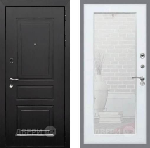 Входная металлическая Дверь Рекс (REX) 6 Венге Зеркало Пастораль Белый ясень в Котельниках