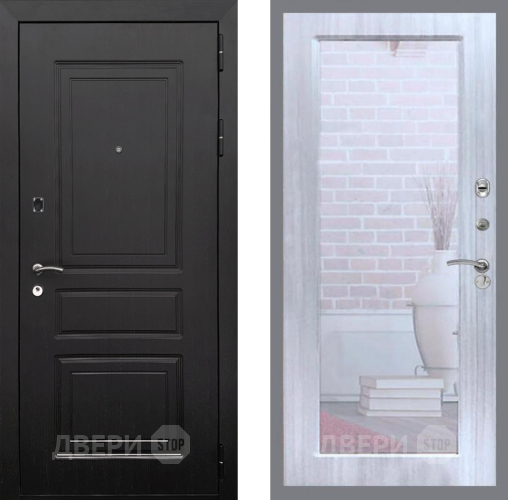 Входная металлическая Дверь Рекс (REX) 6 Венге Зеркало Пастораль Сандал белый в Котельниках