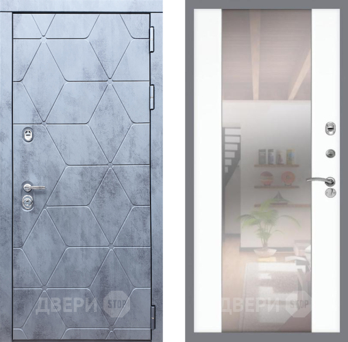 Входная металлическая Дверь Рекс (REX) 28 СБ-16 Зеркало Силк Сноу в Котельниках