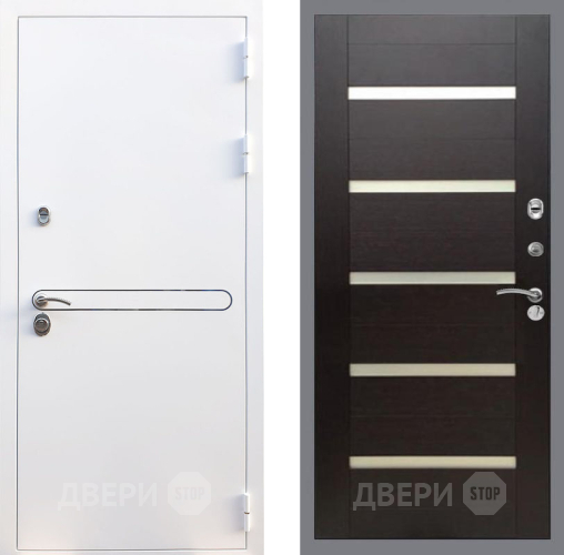 Входная металлическая Дверь Рекс (REX) 27 СБ-14 стекло белое венге поперечный в Котельниках