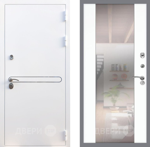 Входная металлическая Дверь Рекс (REX) 27 СБ-16 Зеркало Силк Сноу в Котельниках