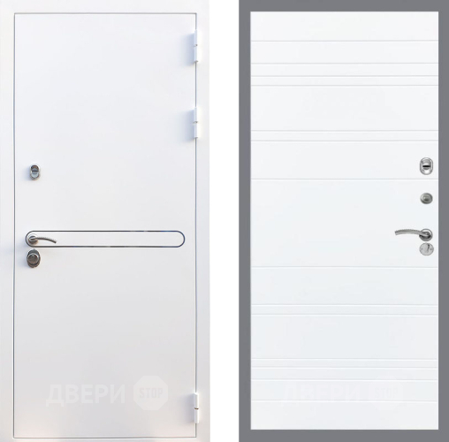 Входная металлическая Дверь Рекс (REX) 27 Line Силк Сноу в Котельниках