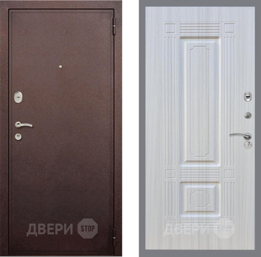 Входная металлическая Дверь Рекс (REX) 2 Медный Антик FL-2 Сандал белый в Котельниках