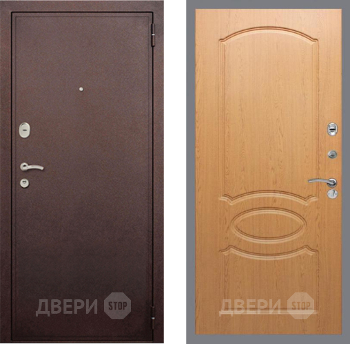 Входная металлическая Дверь Рекс (REX) 2 Медный Антик FL-128 Дуб в Котельниках