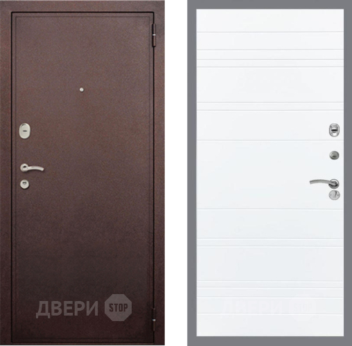 Входная металлическая Дверь Рекс (REX) 2 Медный Антик Line Силк Сноу в Котельниках